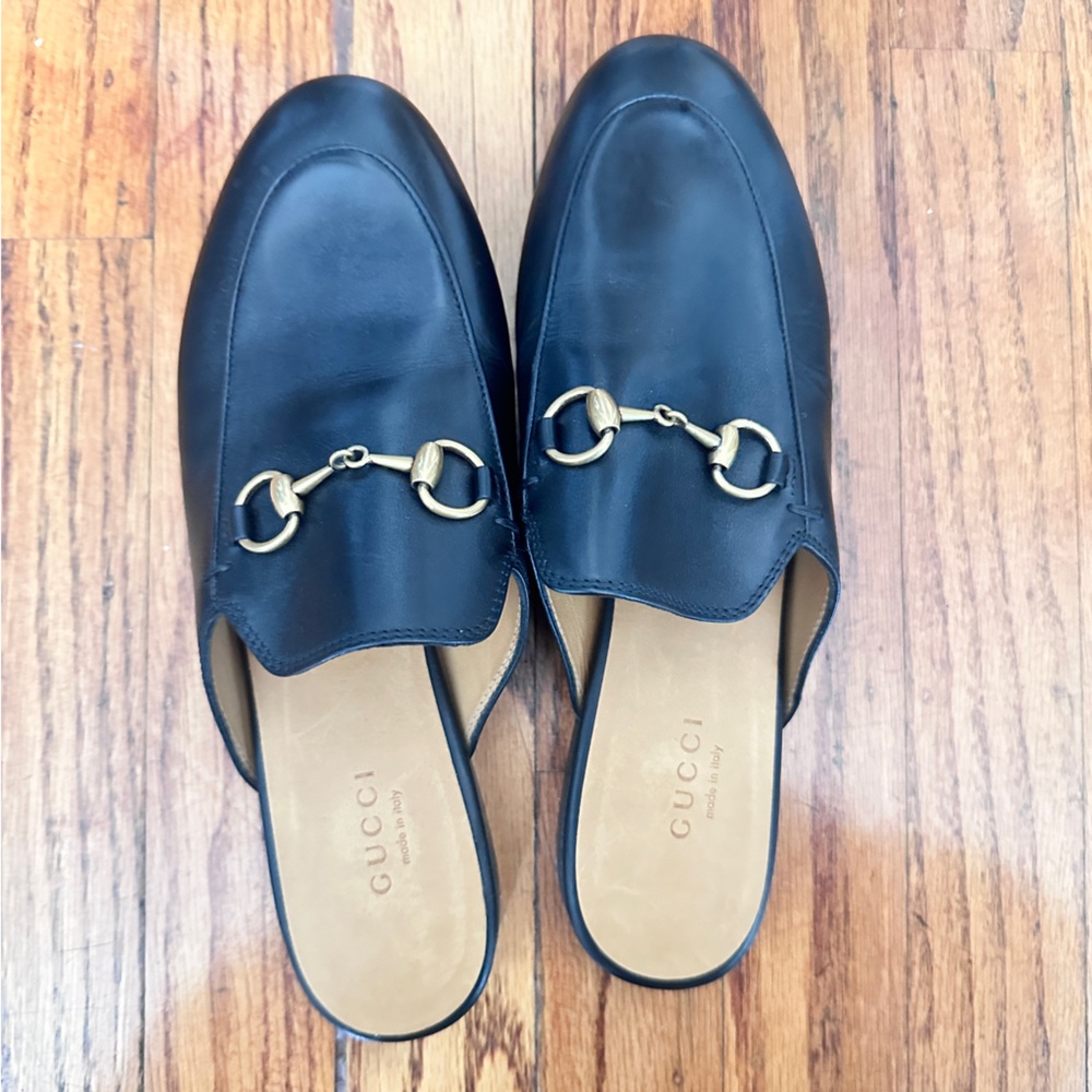 Gucci Princeton Horsebit Accent Mules